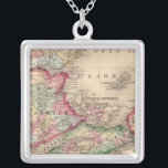 Nova Scotia, New Brunswick, Map by Mitchell Silver Plated Necklace<br><div class="desc">Nova Scotia,  New Brunswick,  P.E.I. By Mitchell,  Samuel Augustus (187). Published by ''Philadelphia:  S.A. Mitchell,  Jr.; Chicago: R.A. Campbell''.</div>