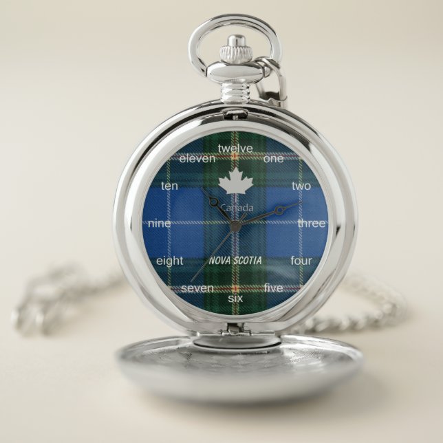 Nova Scotia Original Provincial Tartan Pocket Watch (Inside)