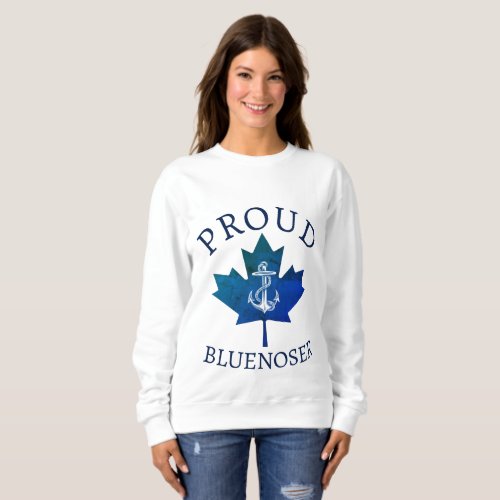 Nova Scotia Proud Bluenoser anchor maple leaf Sweatshirt