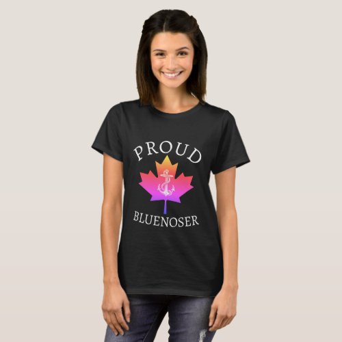 Nova Scotia Proud Bluenoser anchor maple leaf T_Shirt