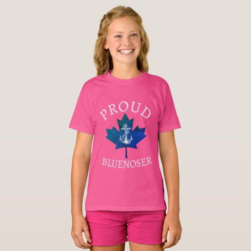 Nova Scotia Proud Bluenoser anchor maple leaf T_Shirt