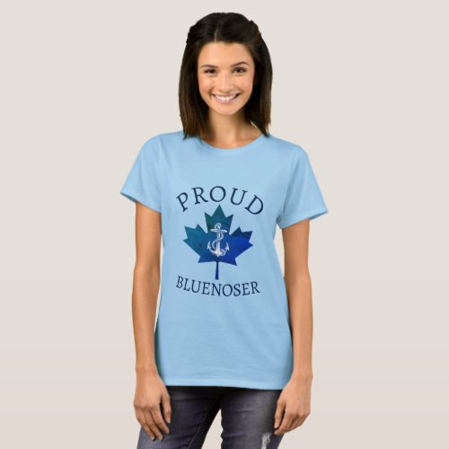 Nova Scotia Proud Bluenoser anchor maple leaf T_Shirt
