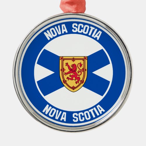 Nova Scotia Round Emblem Metal Ornament