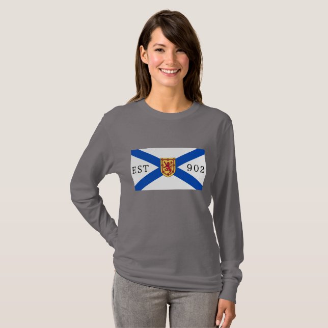  Nova Scotia shirt nova scotia flag 902 Editable (Front Full)