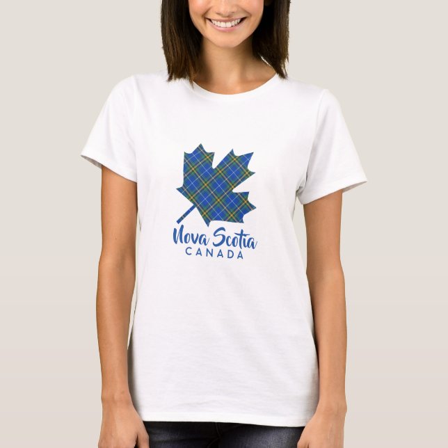 Nova Scotia Tartan Canada Maple Leaf Personalized T-Shirt (Front)