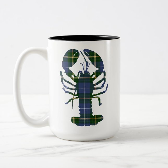 Nova Scotia Tartan lobster coffee mug (Left)