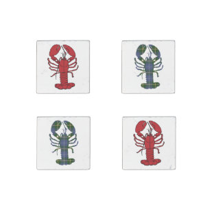 Nova Scotia Tartan lobster set of fridge magnets