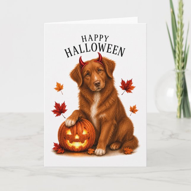 Nova Scotia Toller Devil Dog Card (Front)