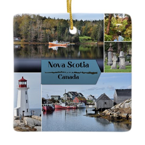 Nova Scotia Travel Poster, Ceramic Ornament