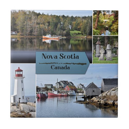 Nova Scotia Travel Poster Ceramic Tile