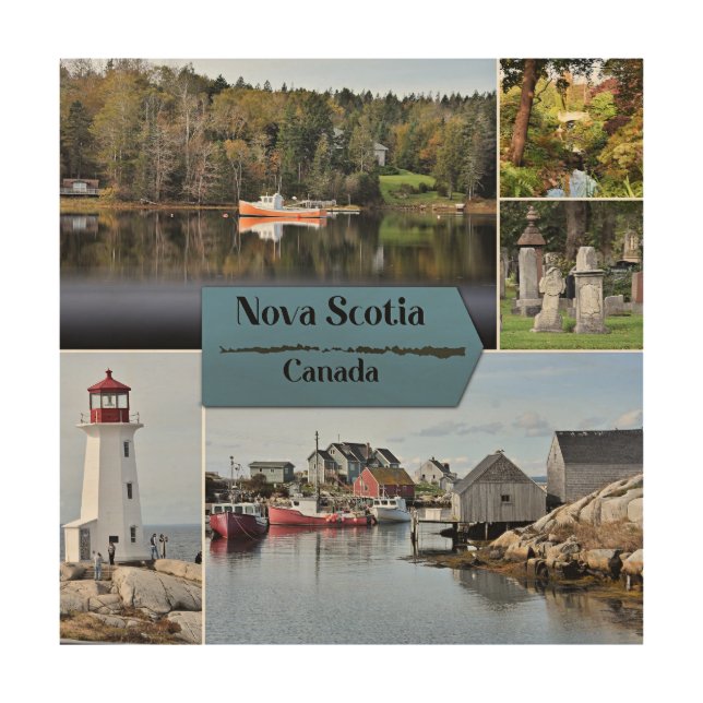 Nova Scotia Travel Poster, Wood Wall Art (Front)