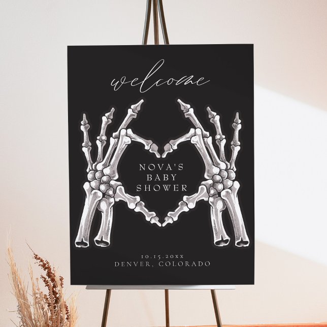NOVA Skeleton Heart Hands Baby Shower Welcome Post Foam Board (Creator Uploaded)