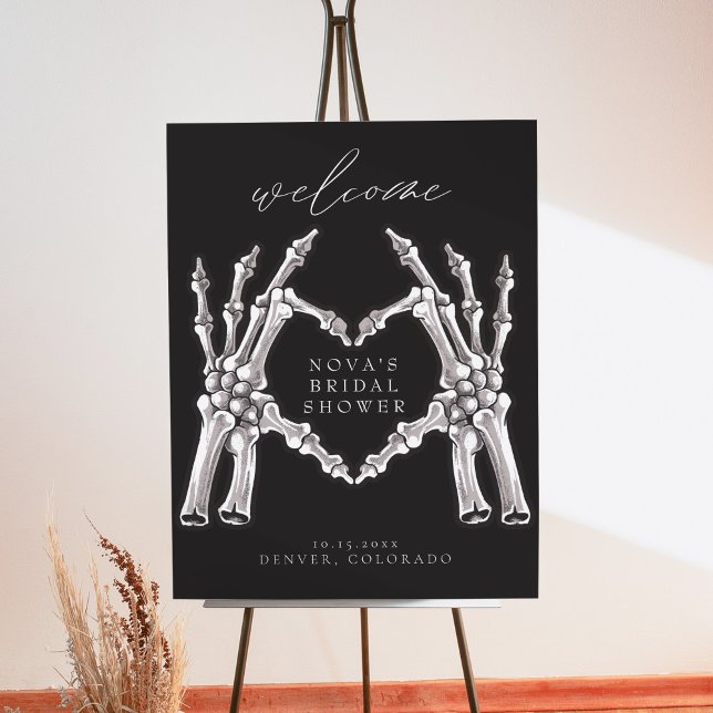 NOVA Skeleton Heart Hands Bridal Shower Welcome Po Foam Board (Creator Uploaded)