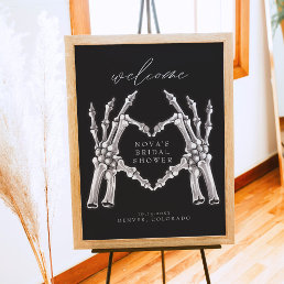 NOVA Skeleton Heart Hands Bridal Shower Welcome Poster