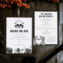 NOVA Skull Bride or Die Til Death Bachelorette Invitation
