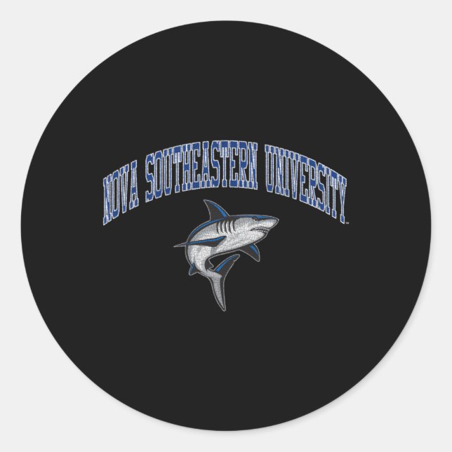 Nova Southeastern Sharks Victory Classic Round Sticker (Front)