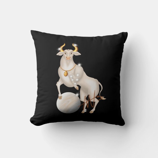 Nova Taurus Venus Zodiac Throw Pillow (Front)