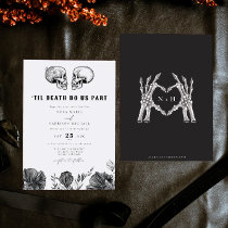 NOVA Til Death Gothic Skull Black Floral Wedding I Invitation