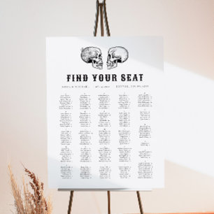 NOVA Til Death Gothic Skull Wedding Seating Chart Foam Board