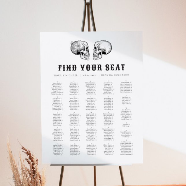 NOVA Til Death Gothic Skull Wedding Seating Chart Foam Board (Creator Uploaded)