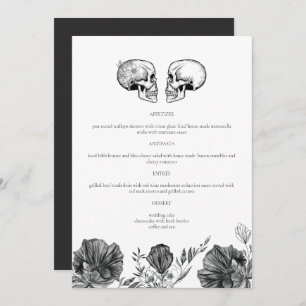 NOVA Til Death Vintage Gothic Skull Wedding Menu