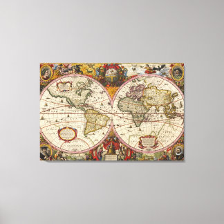 Nova Totius Terrarum Orbis Geographica Ac Hydrogra Canvas Print