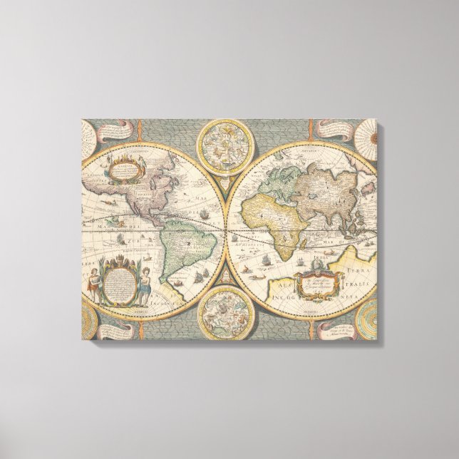 Nova Totius Terrarum Orbis Geographica Canvas Print (Front)