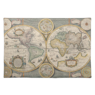 Nova Totius Terrarum Orbis Geographica Cloth Placemat