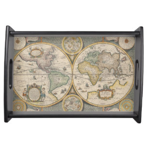 Nova Totius Terrarum Orbis Geographica Serving Tray