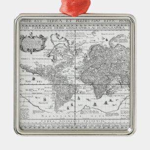 Nova Totius Terrarum Orbis Metal Ornament