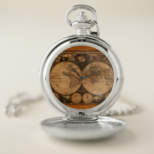 Nova Totuis Old World Map Pocket Watch