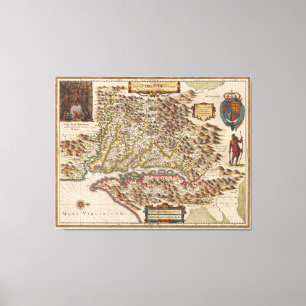 Nova Virginiae Tabula 1630 Henricus Hondius Map Canvas Print