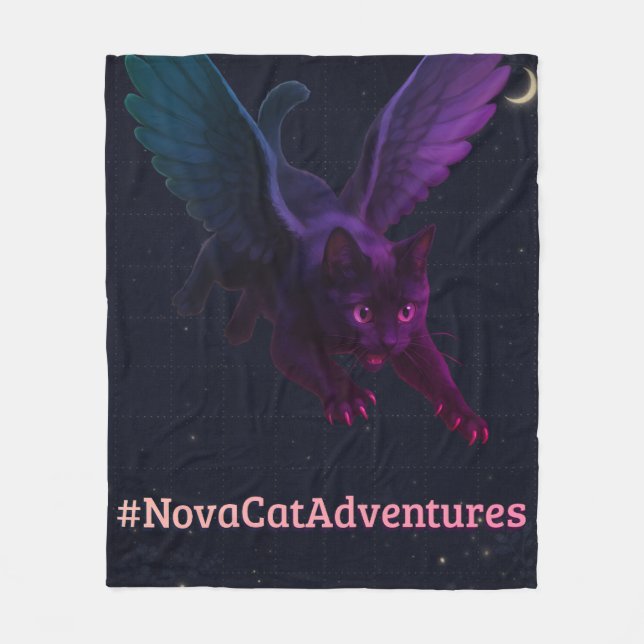 #NovaCatAdventures – Winged v2 Fleece Blanket (Front)