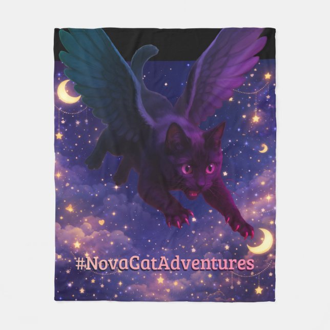 #NovaCatAdventures – Winged v3 Fleece Blanket (Front)