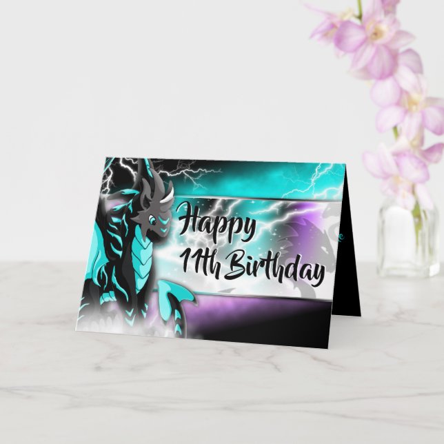 Novastorm Dragon Birthday Card (Orchid)