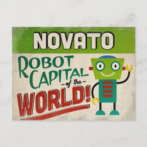 Novato California Robot _ Funny Vintage Postcard