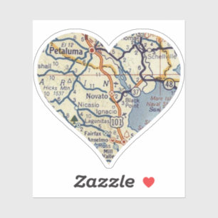 Novato California Vintage Map Sticker