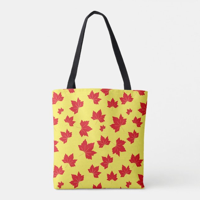 Novel Fall Leaves Graphic Tote Bag (Back)