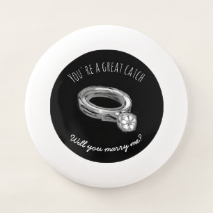 Novel Wedding Proposal Diamond Ring Wham-O Frisbee