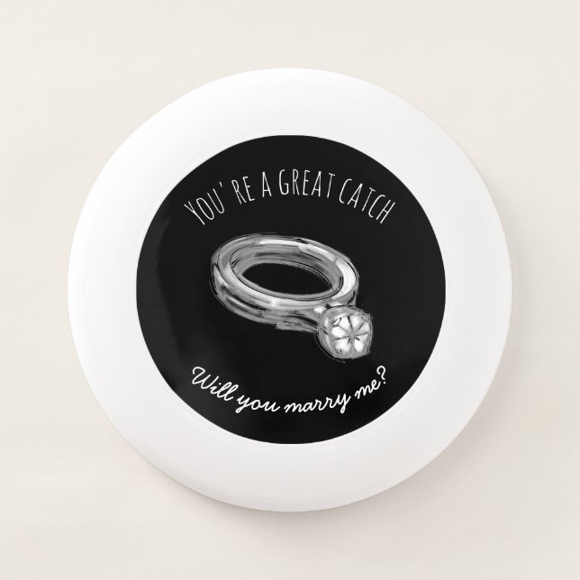 Novel Wedding Proposal Diamond Ring Wham-O Frisbee (Front)
