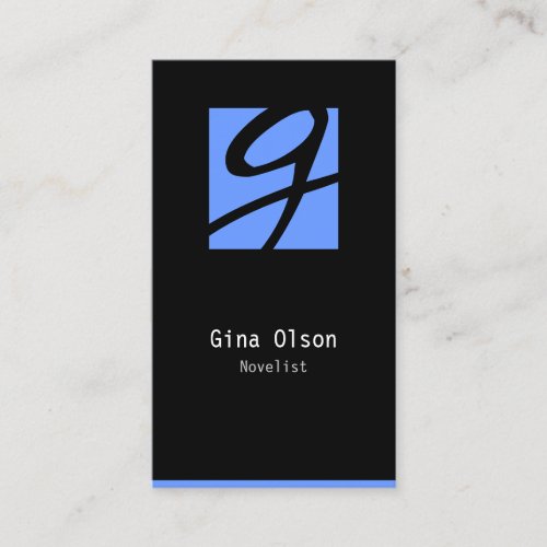 Novelist Business Card Monogram Block