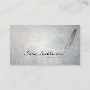 Novelist Literary Arts Quill Pen Grunge Business Card