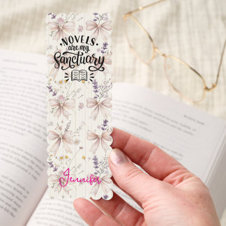 Novels are my Sanctuary Scalloped Bookmarks