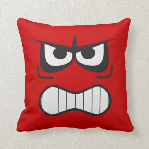 Novelty Angry Furious Face Pillow