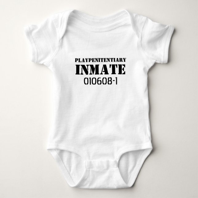 Novelty Baby Inmate Uniform Baby Bodysuit (Front)