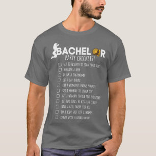 Novelty Bachelors Funny Bridal Marriage Checklist T-Shirt