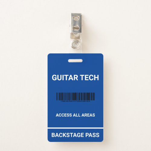 Novelty Back Stage Pass ID Badge