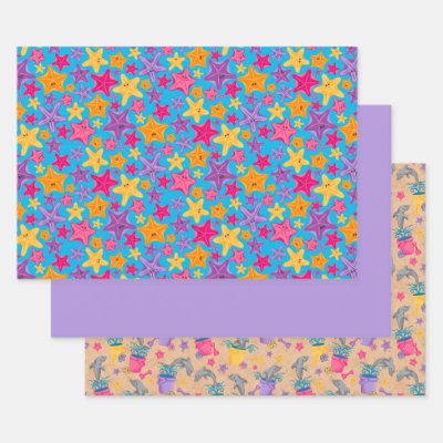 Novelty Beach Fun Wrapping Paper Set