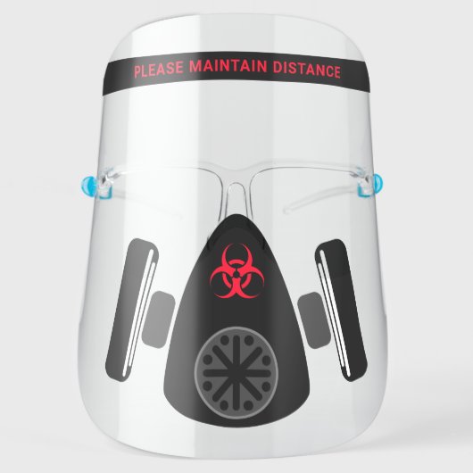 Novelty Biohazard Gas Mask Custom Face Shield (Front)