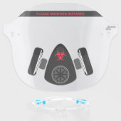 Novelty Biohazard Gas Mask Custom Face Shield (Front w/Glasses)